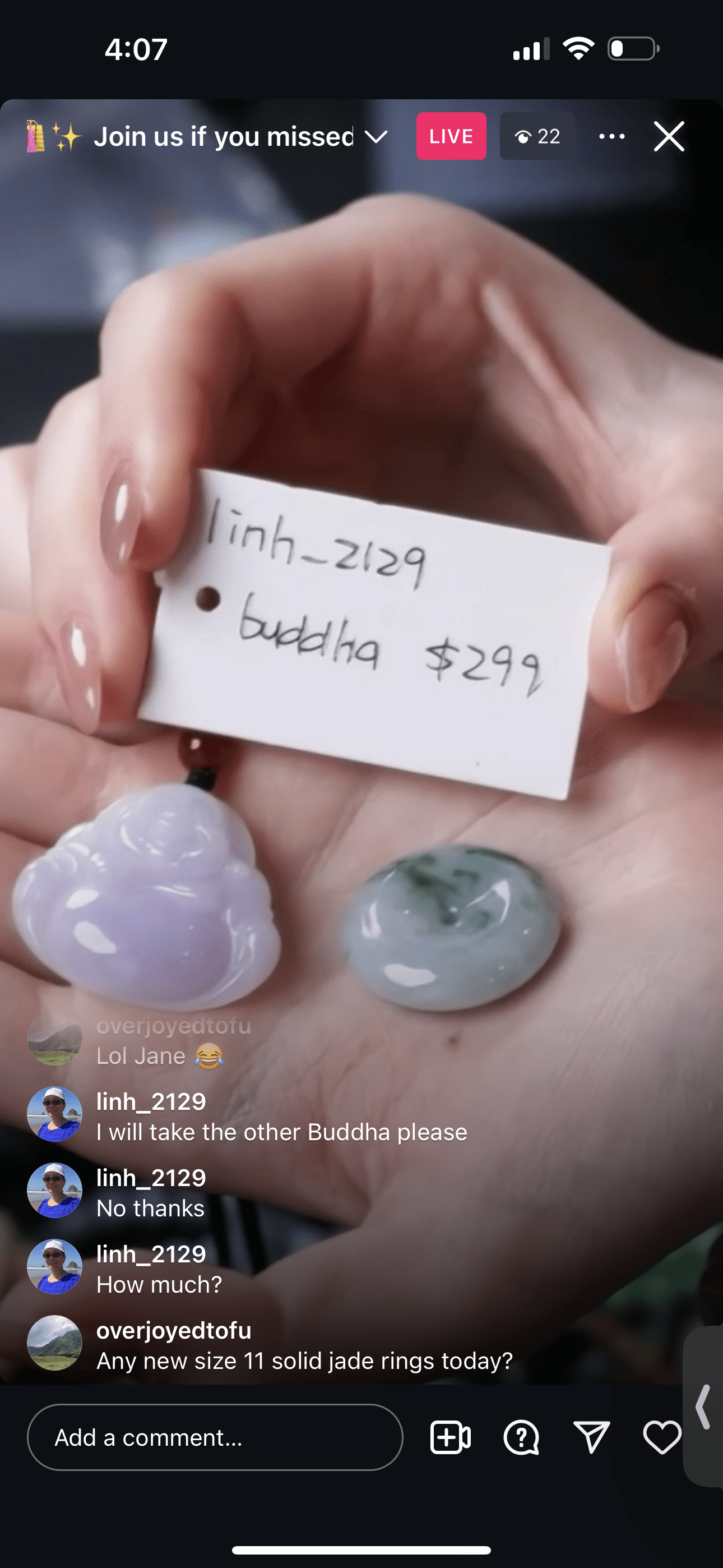 Baikalla IG Live "Natural Lavender Jadeite Jade Buddha" (Live Pick) (11/30/24)
