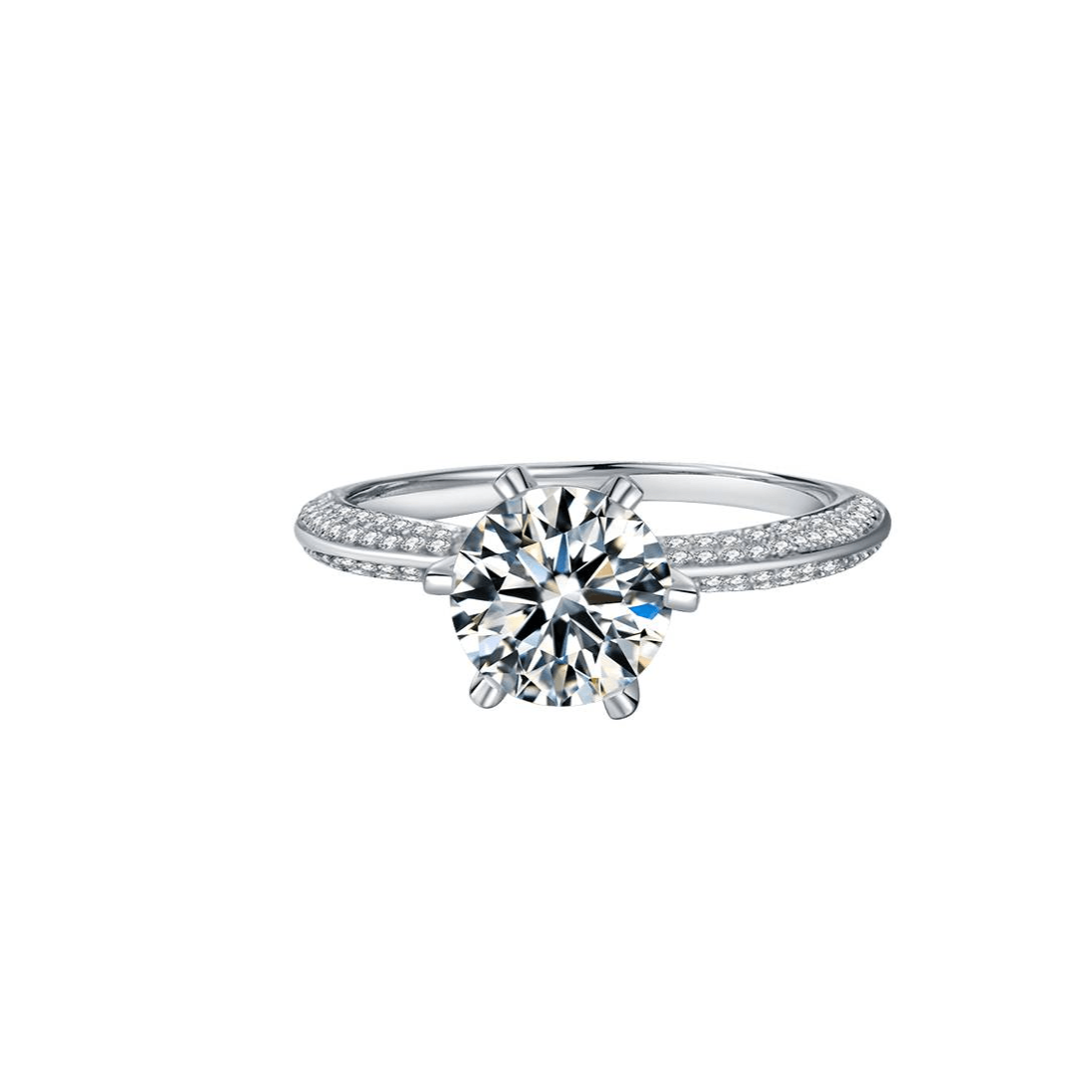 Baikalla Sterling Silver Moissanite Ring Baikalla™ "Charlotte" Sterling Silver Moissanite Luxury 3 CT 6 Prong Promise Ring
