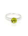 Baikalla Jewelry 18k Gold Peridot Ring Baikalla™ 14k White Gold Natural Round Brilliant Peridot Diamond Anniversary Ring 