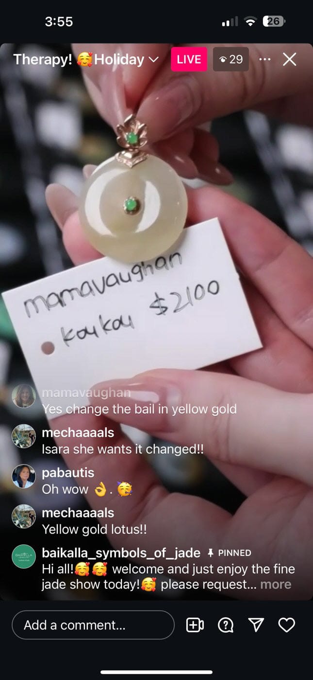 Baikalla IG Live " Burmese Natural Jadeite Jade Yellow Kou Kou" (Live Pick) (12/03/24)