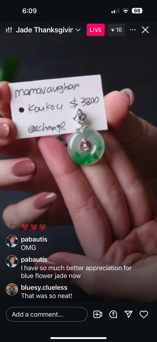 Baikalla IG Live " Burmese Natural Jadeite Jade Kou Kou" (Live Pick) (12/03/24)