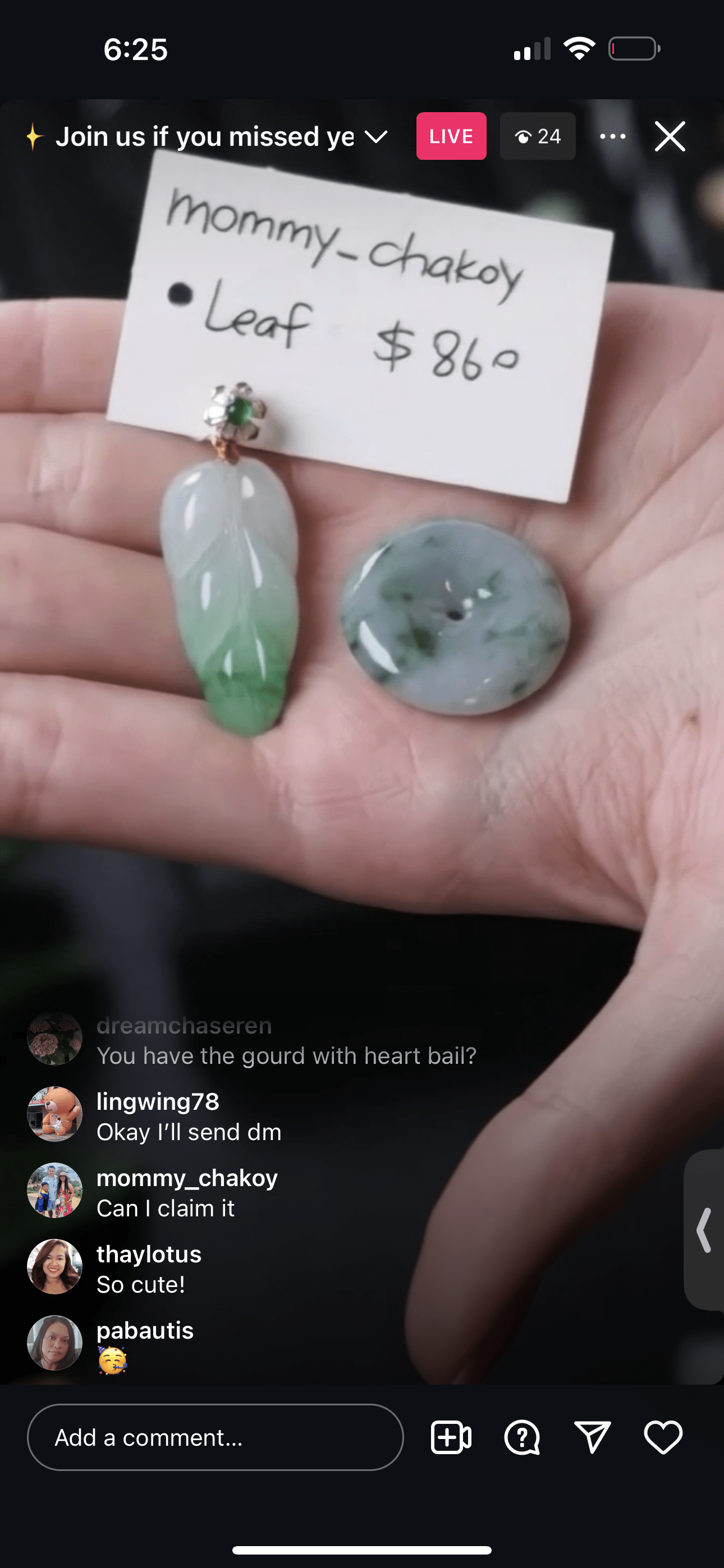 Baikalla IG Live "Natural Jadeite Jade Leaf Pendant" (Live Pick) (11/30/24)