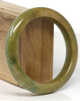 Baikalla Jewelry Jadeite Jade Bangle Bracelet Baikalla "Half Round" Green and Red Jadeite Jade Bangle Bracelet (61.1 mm) 