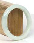 Baikalla Jewelry Jadeite Jade Bangle Bracelet Baikalla "Half Round" Light Green Jadeite Jade Bangle Bracelet (60.8mm) 