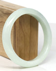 Baikalla Jewelry Jadeite Jade Bangle Bracelet Baikalla "Half Round" Light Green Jadeite Jade Bangle Bracelet (60.8mm) 