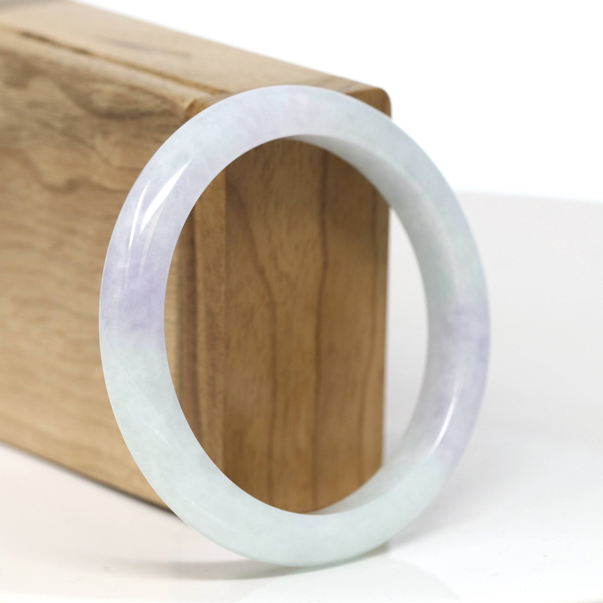 Baikalla Jewelry Jadeite Jade Bangle Bracelet Baikalla "Half Round" Lavender Jadeite Jade Bangle Bracelet (57.3mm) #T490