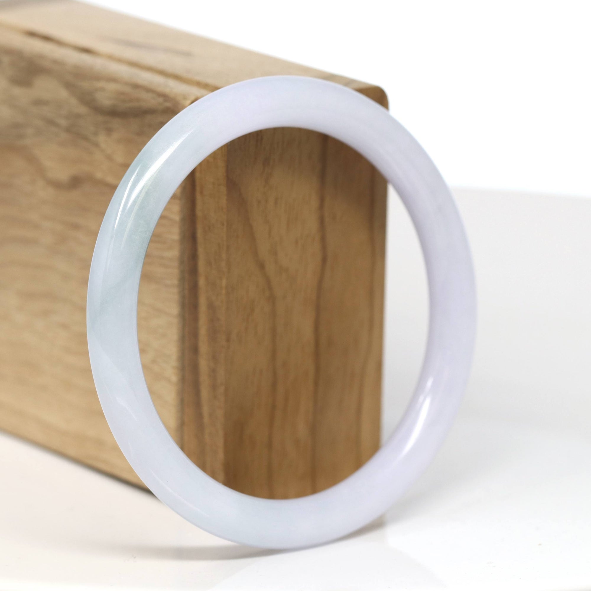 Baikalla Jewelry Jadeite Jade Bangle Bracelet Baikalla "Full Round" Petite Lavender Jade Bangle Bracelet (58.58mm) #T519