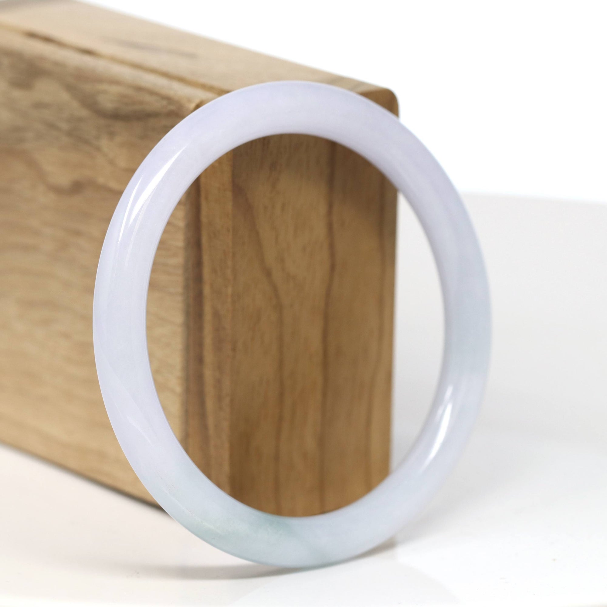 Baikalla Jewelry Jadeite Jade Bangle Bracelet Baikalla "Full Round" Petite Lavender Jade Bangle Bracelet (58.58mm) #T519