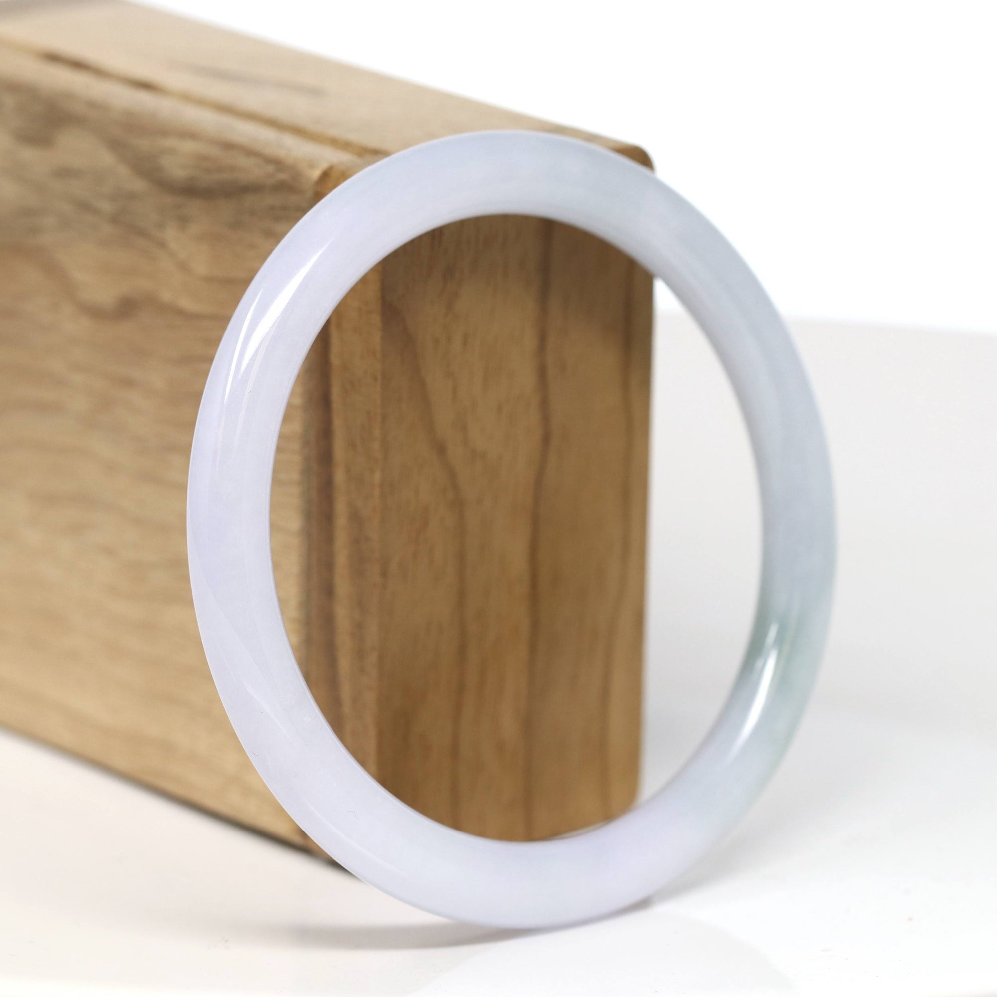 Baikalla Jewelry Jadeite Jade Bangle Bracelet Baikalla "Full Round" Petite Lavender Jade Bangle Bracelet (58.58mm) #T519