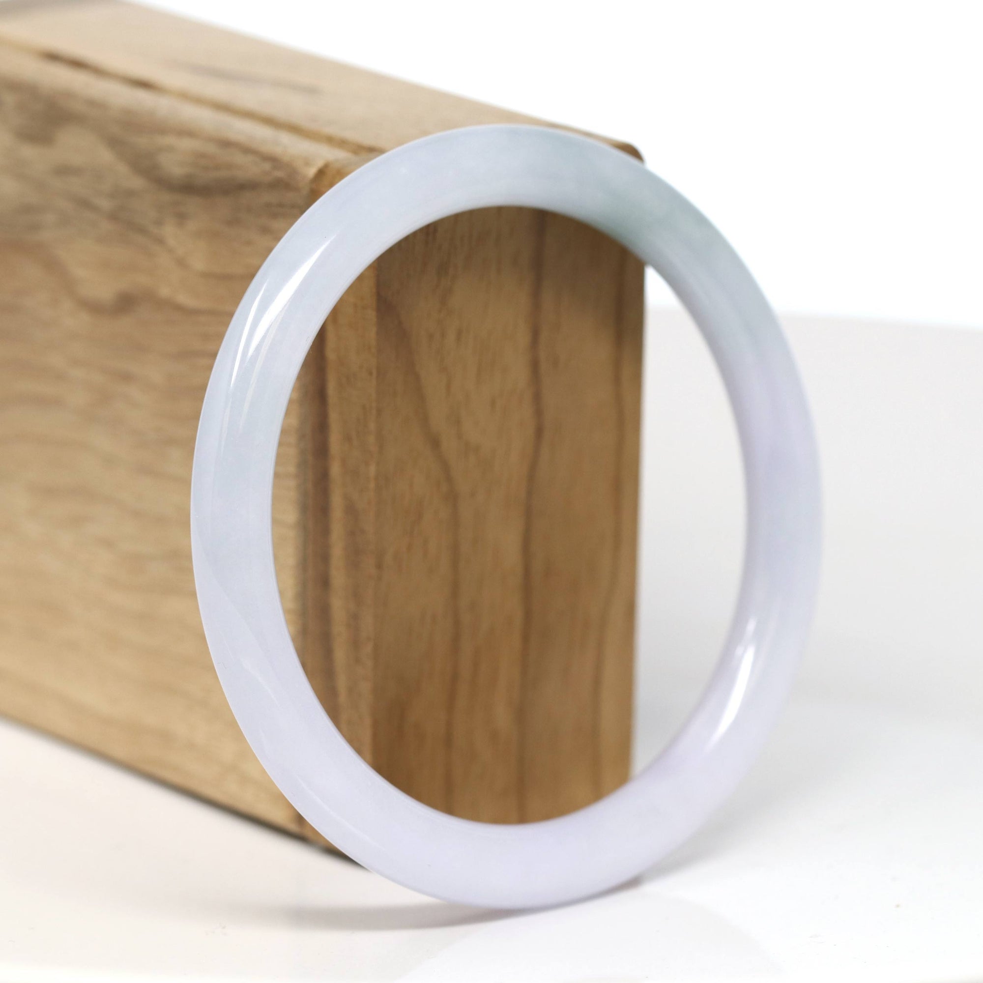 Baikalla Jewelry Jadeite Jade Bangle Bracelet Baikalla "Full Round" Petite Lavender Jade Bangle Bracelet (58.58mm) #T519