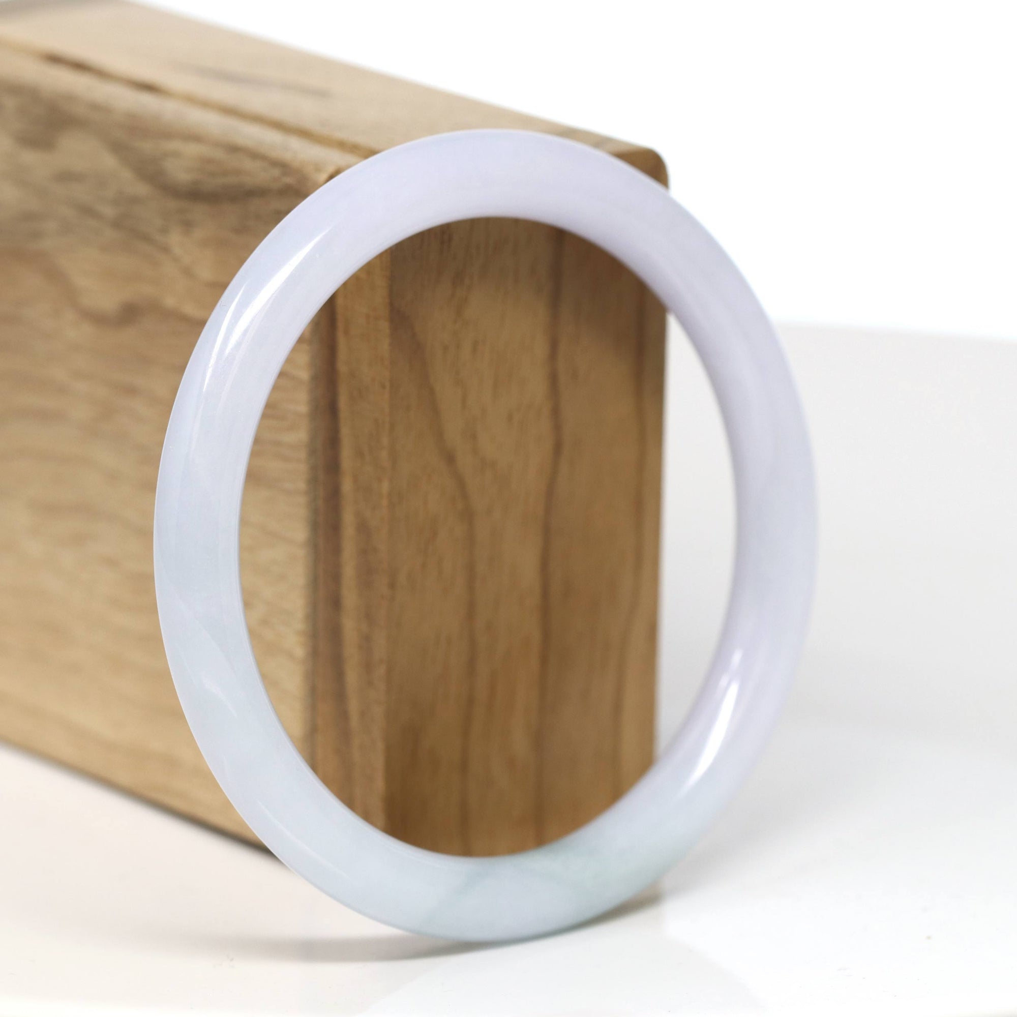 Baikalla Jewelry Jadeite Jade Bangle Bracelet Baikalla "Full Round" Petite Lavender Jade Bangle Bracelet (58.58mm) #T519