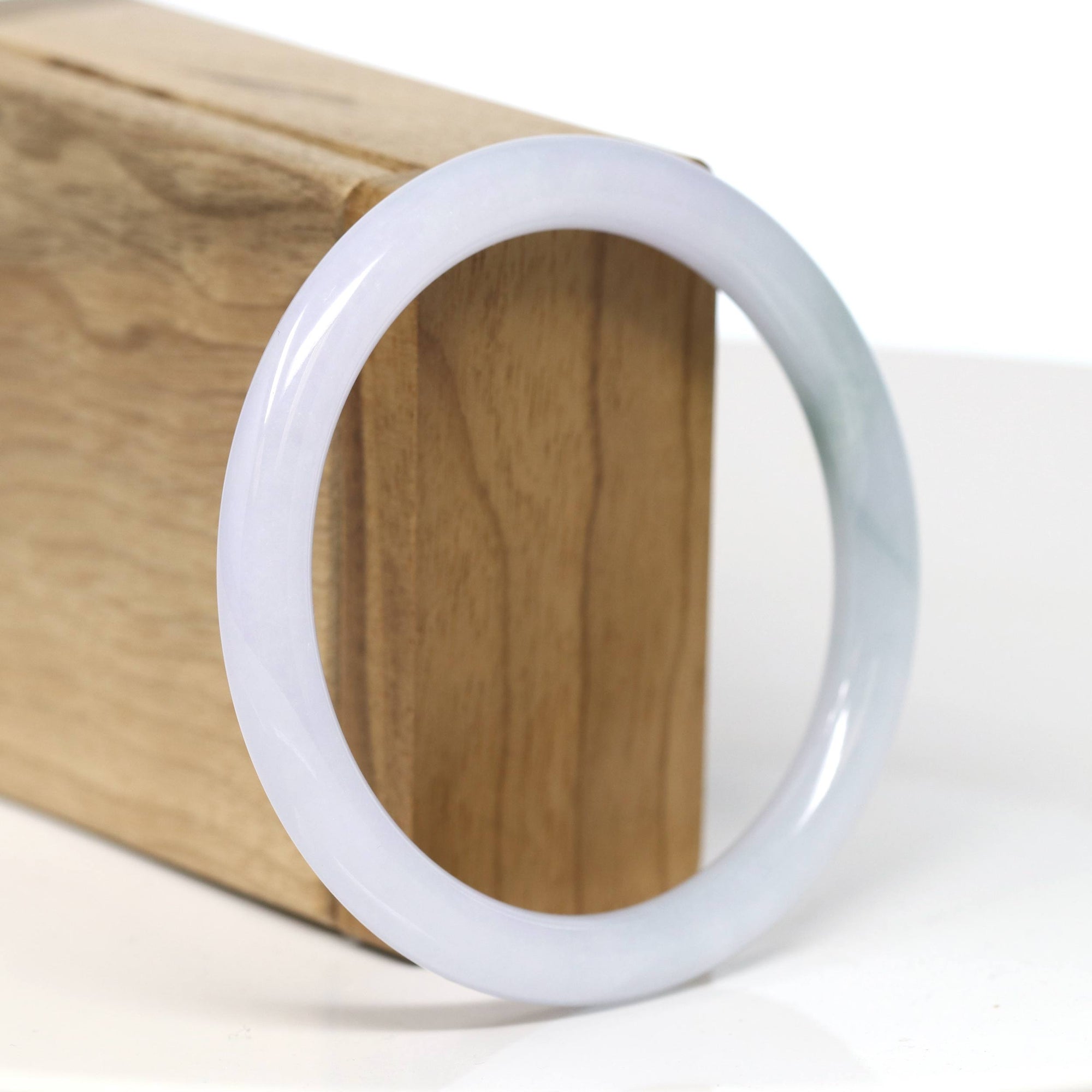 Baikalla Jewelry Jadeite Jade Bangle Bracelet Baikalla "Full Round" Petite Lavender Jade Bangle Bracelet (58.58mm) #T519