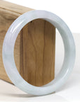 Baikalla Jewelry Jadeite Jade Bangle Bracelet Baikalla "Half Round" Light Lavender and Green Jade Bangle Bracelet (61.82mm) 