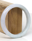 Baikalla Jewelry Jadeite Jade Bangle Bracelet Baikalla "Half Round" Light Lavender and Green Jade Bangle Bracelet (61.82mm) 