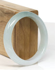Baikalla Jewelry Jadeite Jade Bangle Bracelet Baikalla "Half Round" Icy Blue-Green Jade Bangle Bracelet (57.17mm) 
