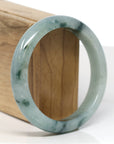 Baikalla Jewelry Jadeite Jade Bangle Bracelet Baikalla "Half Round" Blue-Green Jade Bangle Bracelet (59.47mm) 
