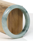 Baikalla Jewelry Jadeite Jade Bangle Bracelet Baikalla "Half Round" Blue-Green Jade Bangle Bracelet (59.47mm) 