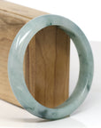 Baikalla Jewelry Jadeite Jade Bangle Bracelet Baikalla "Half Round" Blue-Green Jade Bangle Bracelet (59.47mm) 