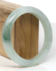 Baikalla Jewelry Jadeite Jade Bangle Bracelet Baikalla "Half Round" Icy Blue-Green Jade Bangle Bracelet (60.66mm) 