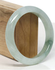 Baikalla Jewelry Jadeite Jade Bangle Bracelet Baikalla "Half Round" Icy Blue-Green Jade Bangle Bracelet (60.66mm) 