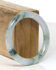 Baikalla Jewelry Jadeite Jade Bangle Bracelet Baikalla "Half Round" Icy Blue-Green Jade Bangle Bracelet (53.7mm) 