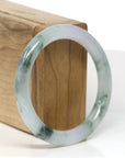 Baikalla Jewelry Jadeite Jade Bangle Bracelet Baikalla "Half Round" Icy Blue-Green Jade Bangle Bracelet (53.7mm) 