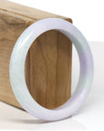 Baikalla Jewelry Jadeite Jade Bangle Bracelet Baikalla "Half Round" Green and Lavender Jade Bangle Bracelet (56.74mm) 
