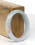 Baikalla Jewelry Jadeite Jade Bangle Bracelet Baikalla "Half Round" Oval Green Jade Bangle Bracelet (52.14mm) 