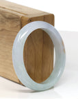 Baikalla Jewelry Jadeite Jade Bangle Bracelet Baikalla "Half Round" Oval Green Jade Bangle Bracelet (52.14mm) 