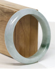 Baikalla Jewelry Jadeite Jade Bangle Bracelet Baikalla "Half Round" Blue-Green Jade Bangle Bracelet (58.78mm) 