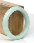 Baikalla Jewelry Jadeite Jade Bangle Bracelet Baikalla "Half Round" Green Jade Bangle Bracelet (54.61mm) 