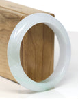 Baikalla Jewelry Jadeite Jade Bangle Bracelet Baikalla "Half Round" Icy Green Jade Bangle Bracelet (56.02mm) 
