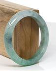 Baikalla Jewelry Jadeite Jade Bangle Bracelet Baikalla "Half Round" Icy Green Jade Bangle Bracelet (56.08mm) 