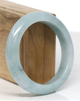 Baikalla Jewelry Jadeite Jade Bangle Bracelet Baikalla "Half Round" Blue-Green Jade Bangle Bracelet (57.23mm) 