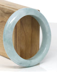 Baikalla Jewelry Jadeite Jade Bangle Bracelet Baikalla "Half Round" Blue-Green Jade Bangle Bracelet (57.23mm) 