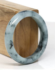 Baikalla Jewelry Jadeite Jade Bangle Bracelet Baikalla "Half Round" Blue-Green Jade Bangle Bracelet (54.80mm) 
