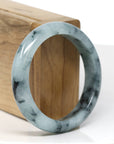 Baikalla Jewelry Jadeite Jade Bangle Bracelet Baikalla "Half Round" Blue-Green Jade Bangle Bracelet (54.80mm) 