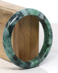 Baikalla Natural Green Jadeite Jade Bangle Bracelet (58.62mm) 