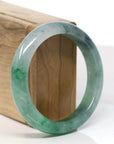Baikalla "Half Round" Green Jadeite Jade Bangle Bracelet (56.11mm) 