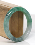 Baikalla "Half Round" Green Jadeite Jade Bangle Bracelet (56.11mm) 
