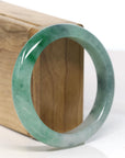 Baikalla "Half Round" Green Jadeite Jade Bangle Bracelet (56.11mm) 