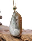 Genuine Burmese Jadeite Jade Guanyin Necklace With Gold Bail