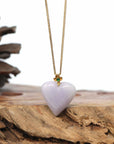 Baikalla Lavender Jadeite Jade Love Heart Necklace Pendant