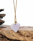 Baikalla Lavender Jadeite Jade Love Heart Necklace Pendant