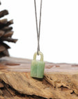 Baikalla Green Jadeite Jade Lock Necklace Pendant