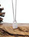 Baikalla Lavender Jadeite Jade Lock Necklace Pendant