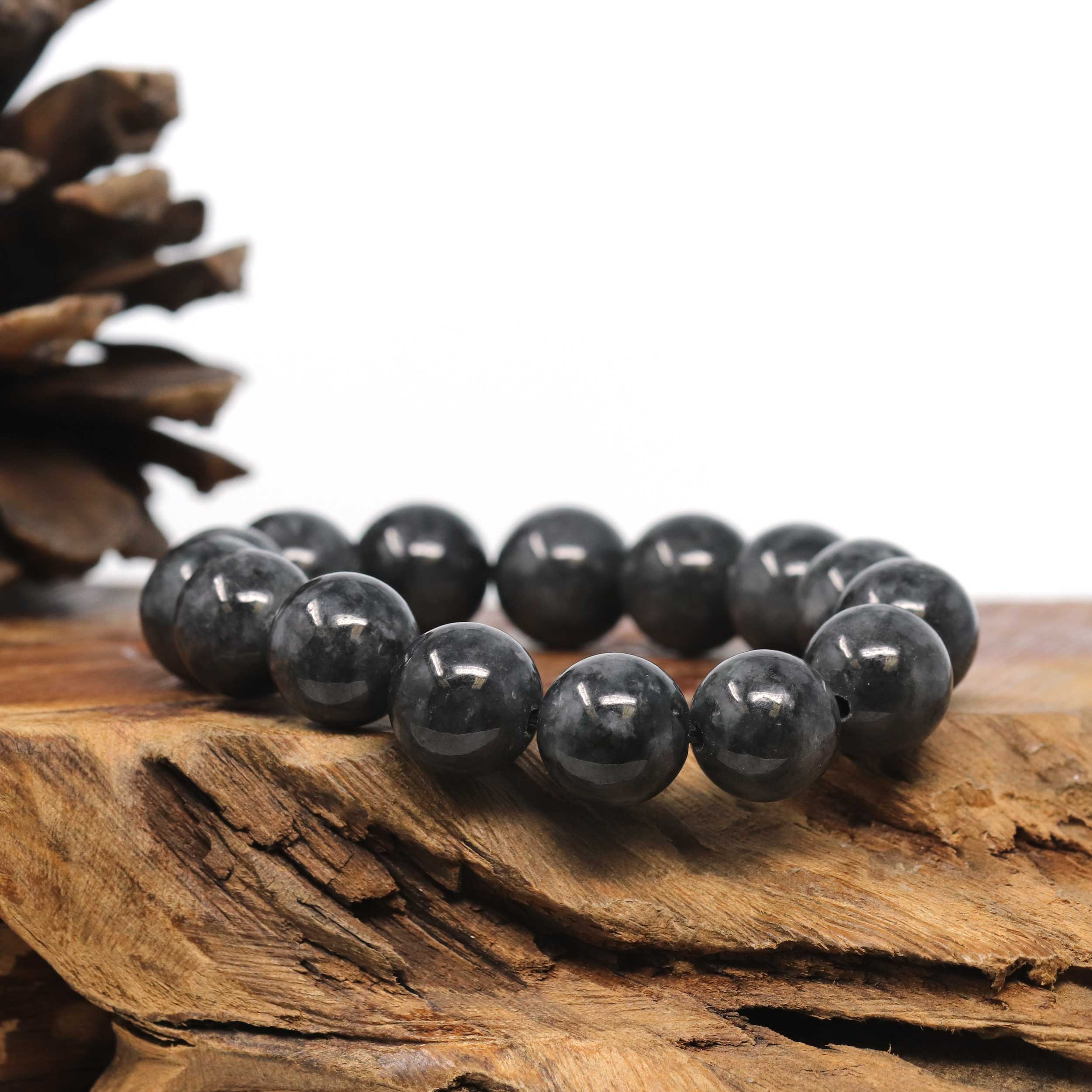 ラウンド用品・アクセサリー GEMMOVE BLACK JADE BRACELET Black Jade Bracelet MANIFESTATION | zen jewelz