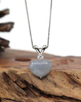 Baikalla Jewelry 18k Gold Jadeite Necklace Pendant Only Baikalla 14K Gold Genuine Burmese Grey Jadeite Jade Heart Pendant with Moissanite