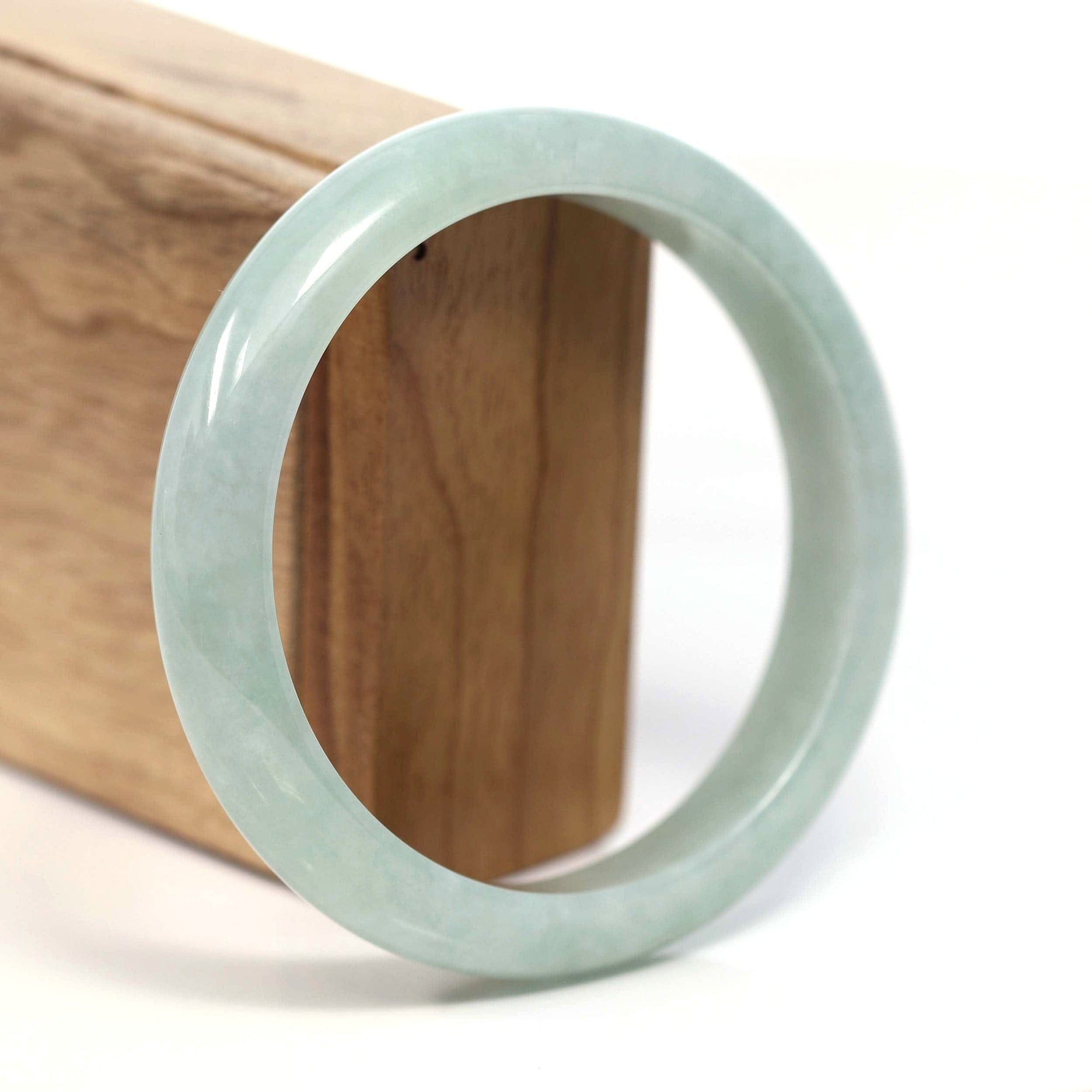 Baikalla Jewelry Jadeite Jade Bangle Bracelet Baikalla™ "Classic Bangle" Genuine Burmese Green Jadeite Jade Bangle Bracelet (62.55mm) #T224