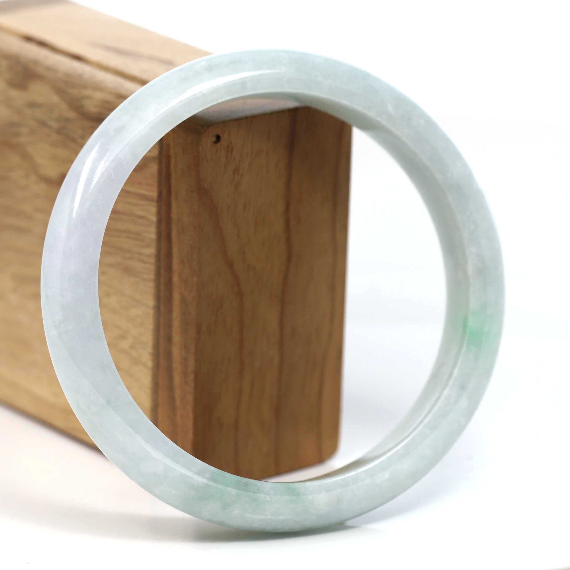 Baikalla Jewelry Jadeite Jade Bangle Bracelet Baikalla™ "Classic Bangle" Genuine Burmese Green Jadeite Jade Bangle Bracelet (62.71mm) #T231